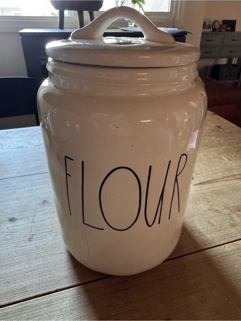 Magenta White Ceramic Flour Canister